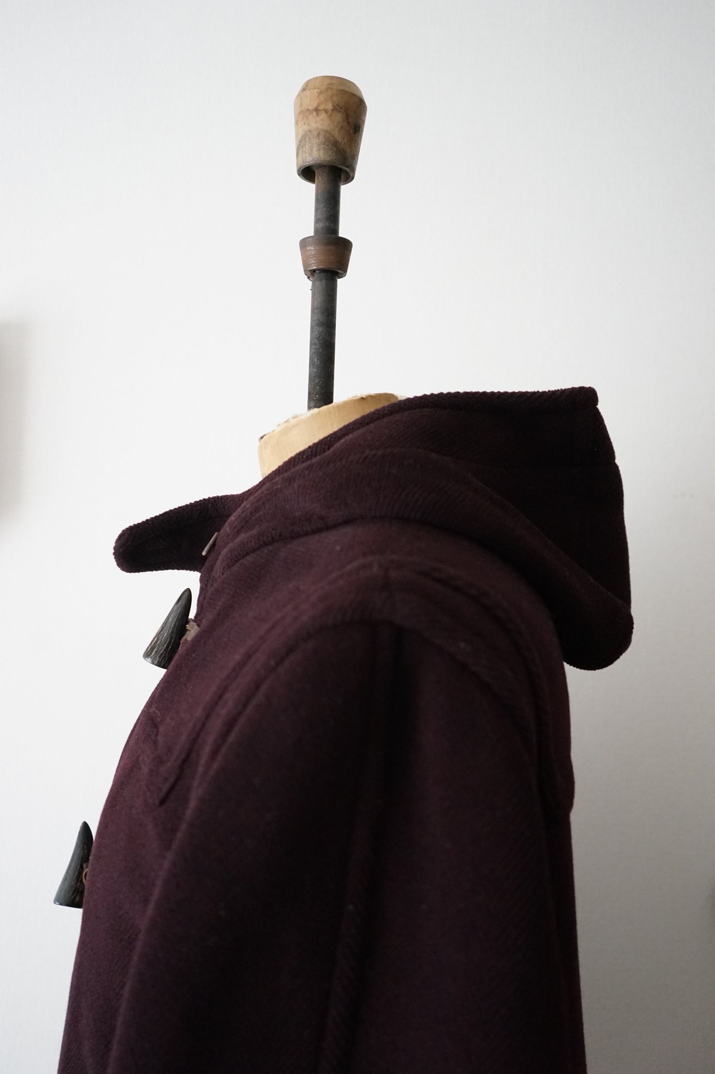 1990s OLD ENGLAND "Burgundy" MoorBrook Fabric Duffel Coat Made in ENGLAND