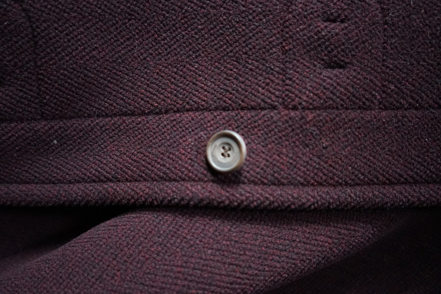 1990s OLD ENGLAND "Burgundy" MoorBrook Fabric Duffel Coat Made in ENGLAND