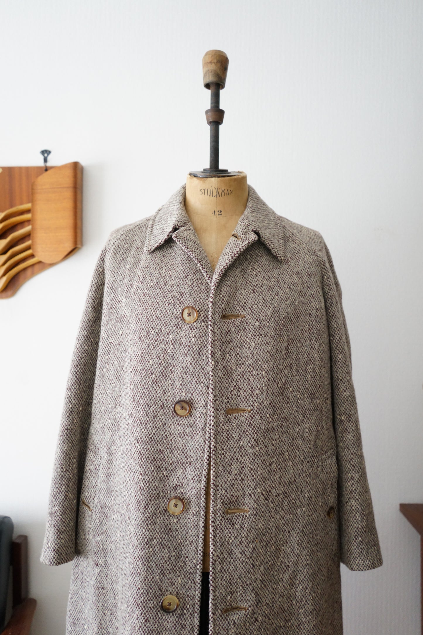 1960s Burberry Irish Tweed Balmacaan Coat