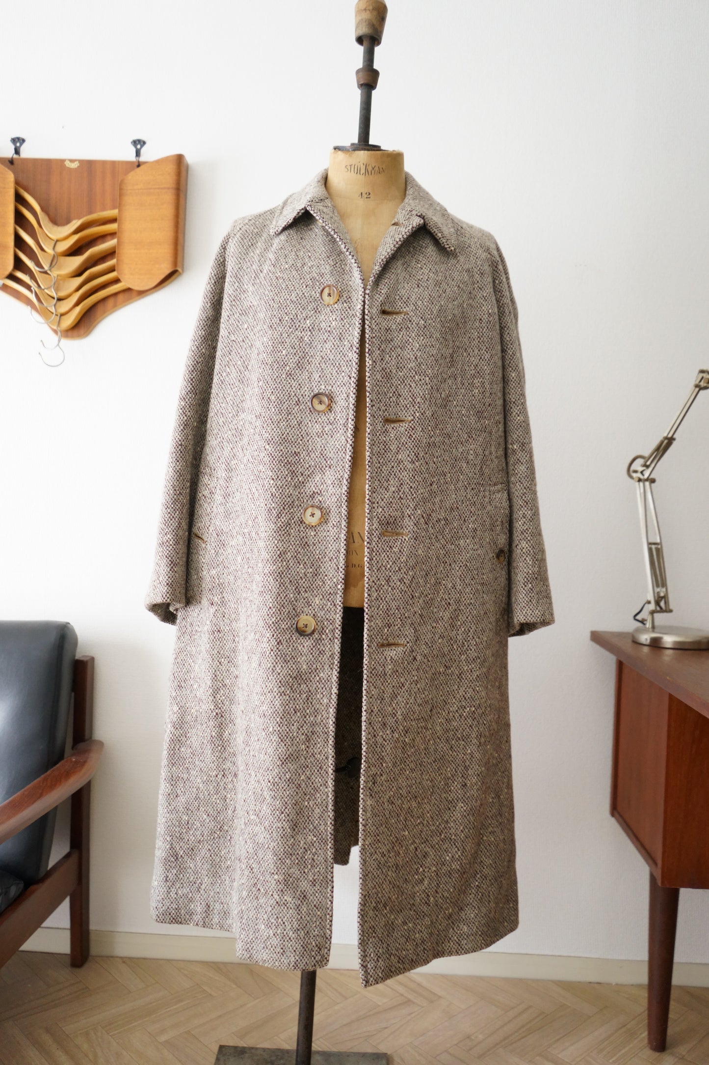 1960s Burberry Irish Tweed Balmacaan Coat