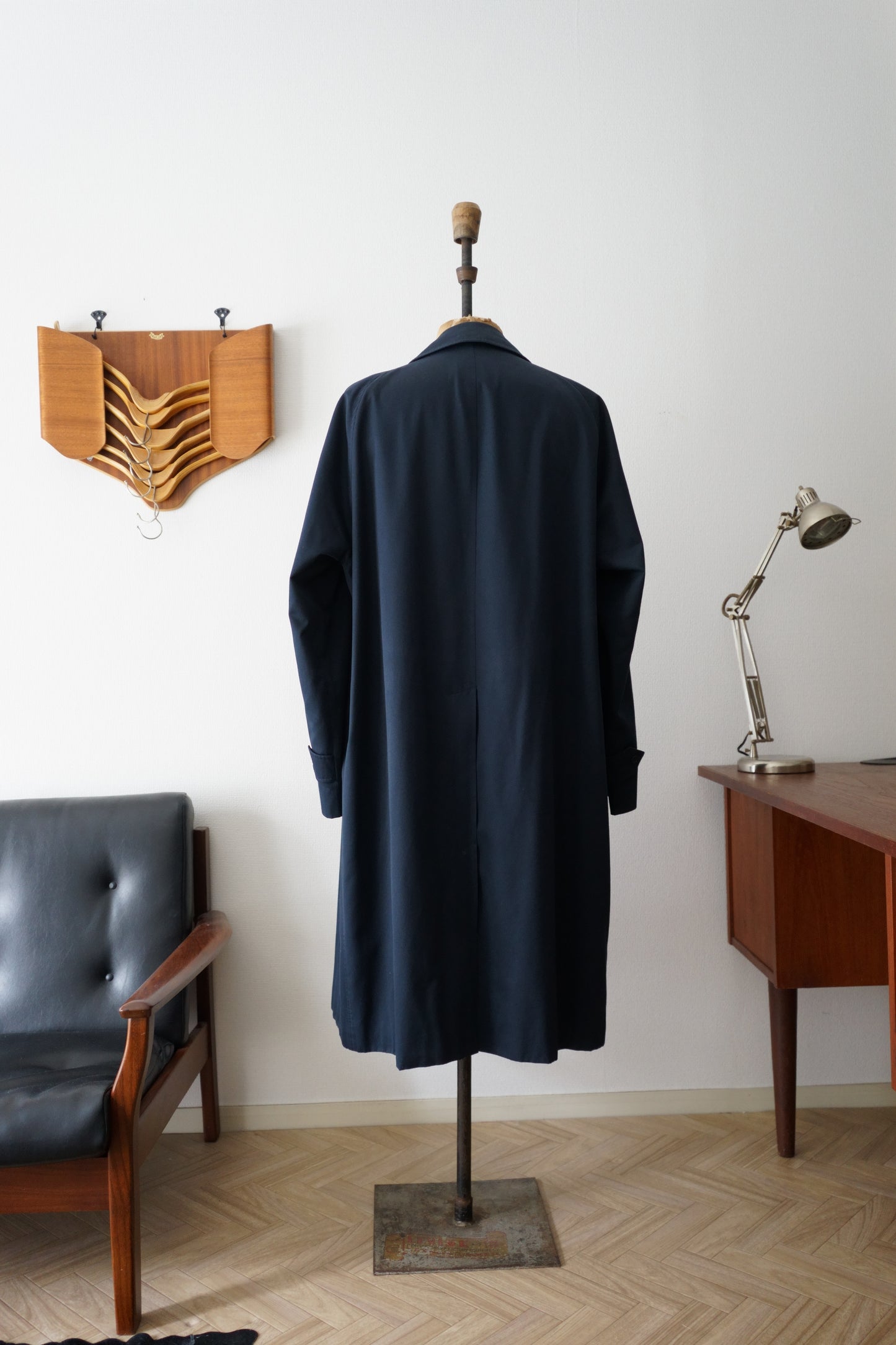 1970s Burberry Dark Navy 一枚袖 Balmacaan Coat