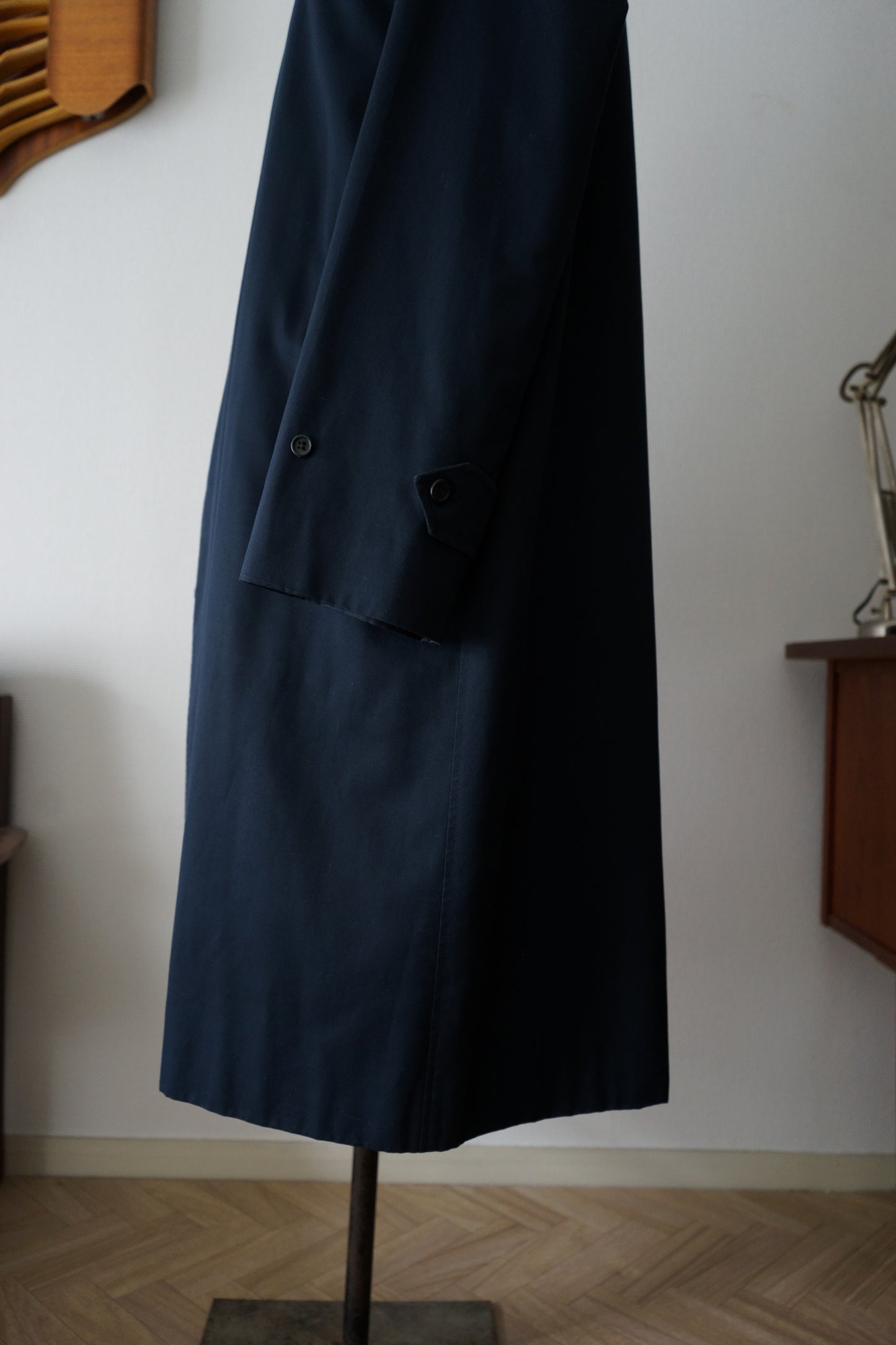 1970s Burberry Dark Navy 一枚袖 Balmacaan Coat