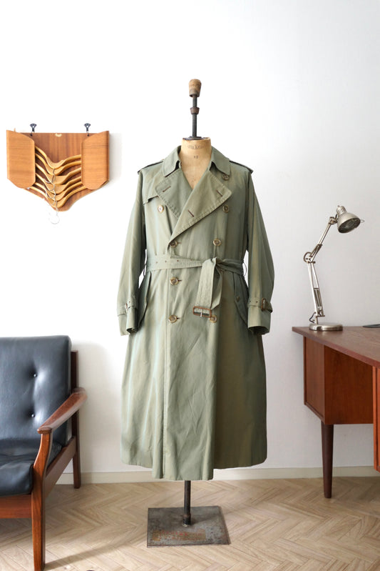1980s Burberry TR21 玉虫色 一枚袖 Balmacaan Coat with Liner