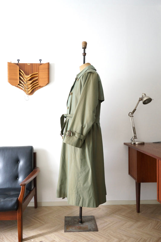 1980s Burberry TR21 玉虫色 一枚袖 Balmacaan Coat with Liner
