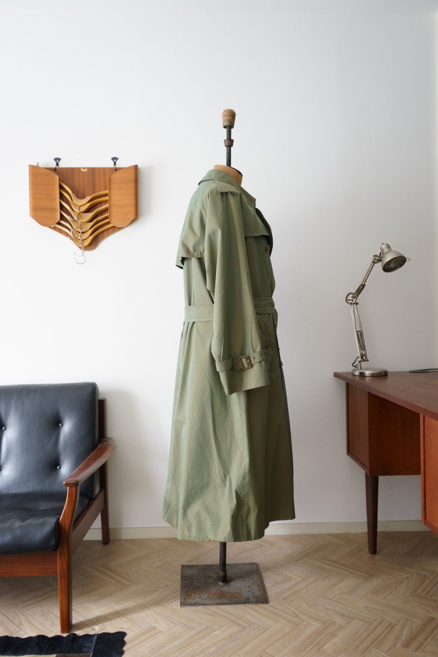 1980s Burberry TR21 玉虫色 一枚袖 Balmacaan Coat with Liner