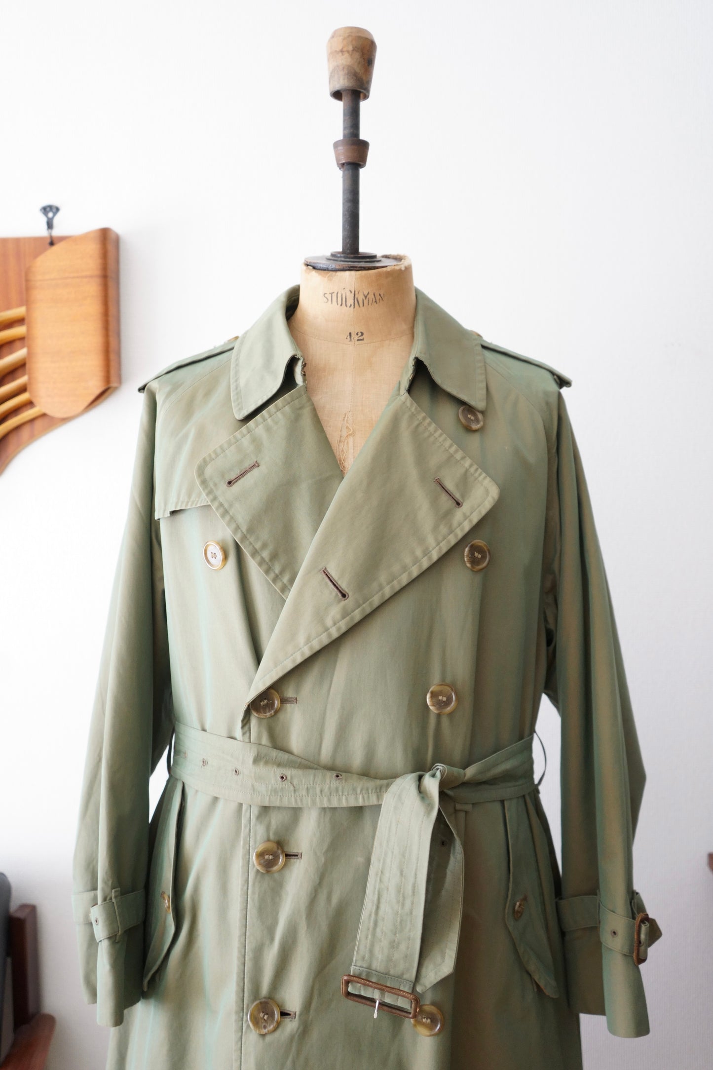 1980s Burberry TR21 玉虫色 一枚袖 Balmacaan Coat with Liner