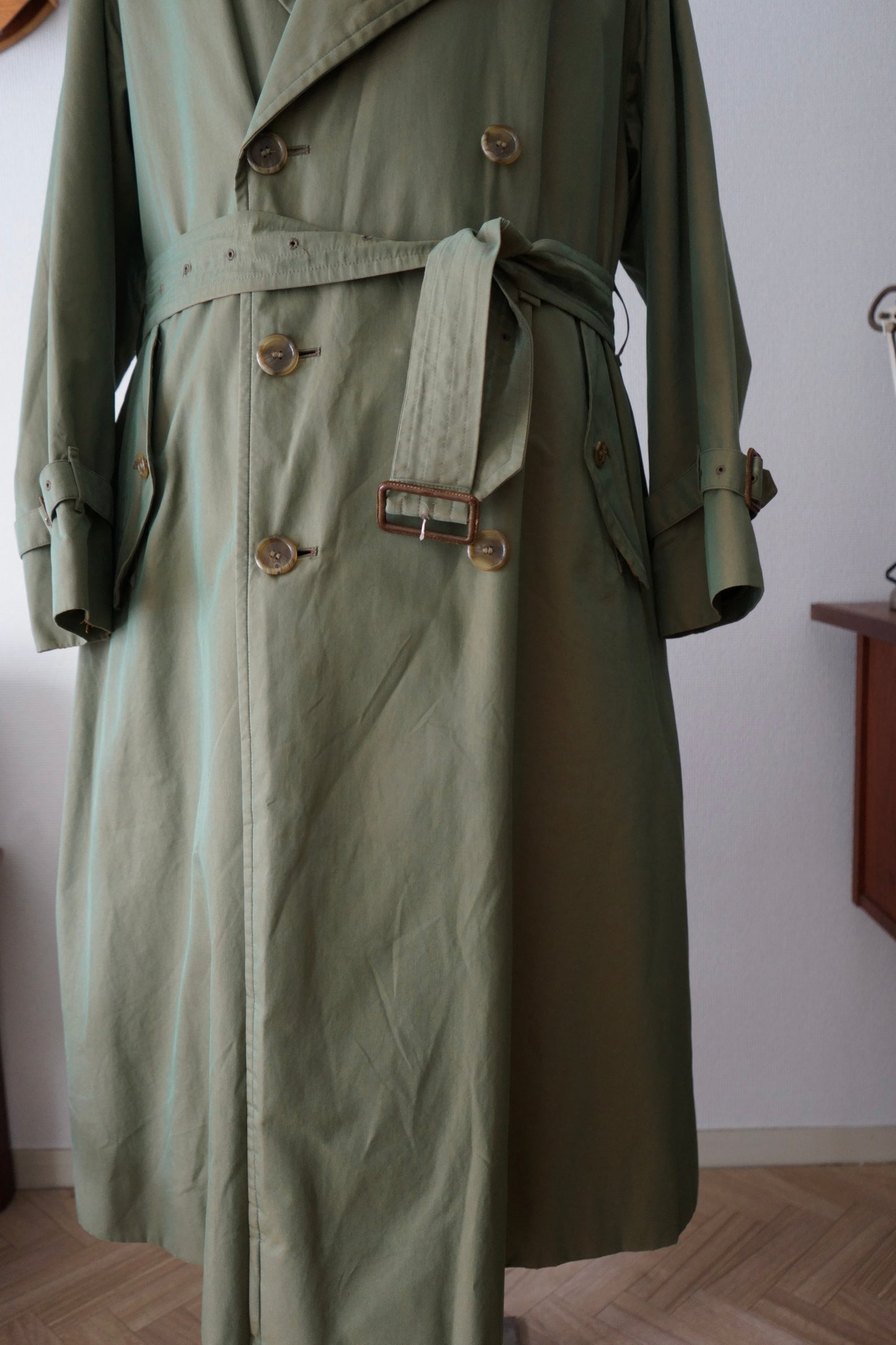 1980s Burberry TR21 玉虫色 一枚袖 Balmacaan Coat with Liner