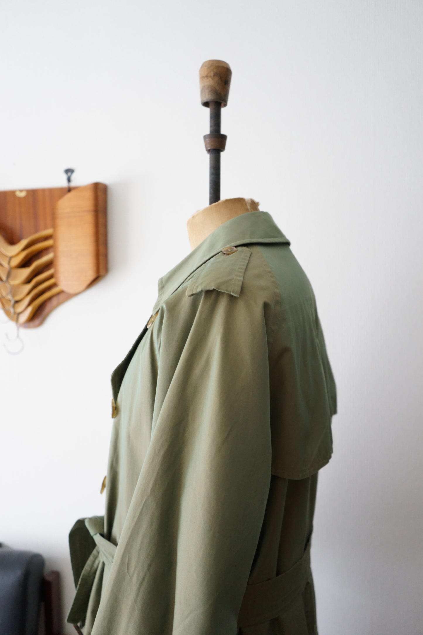 1980s Burberry TR21 玉虫色 一枚袖 Balmacaan Coat with Liner