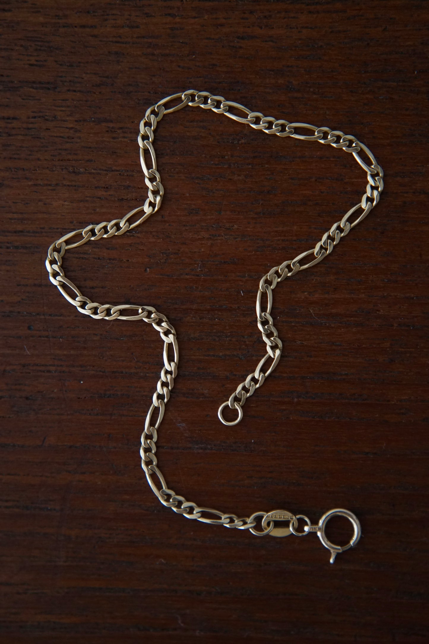 1992 London Assay 9ct Gold Figaro Chain Bracelet