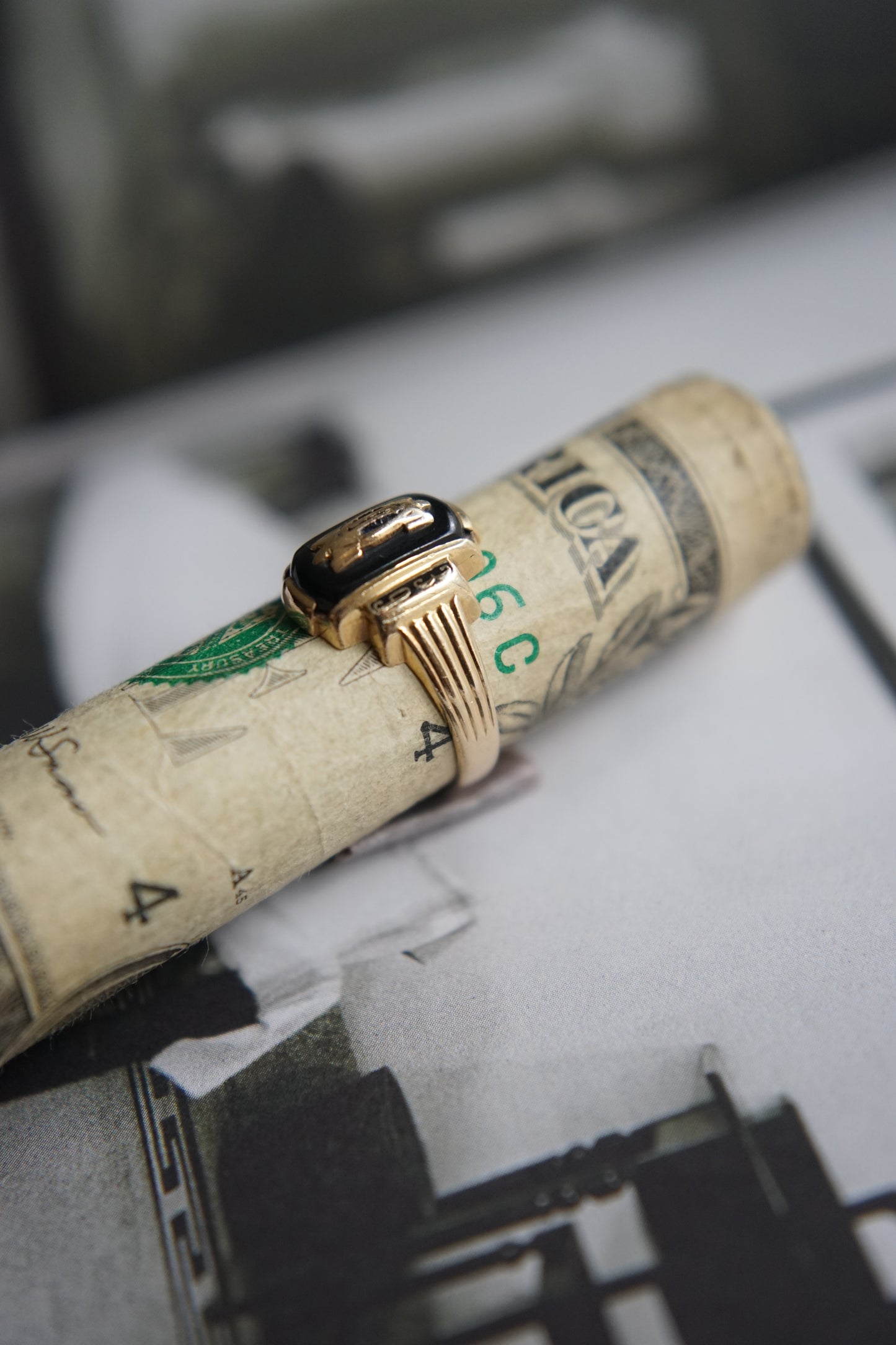 1939 Jostens 10K Gold Black Class Ring