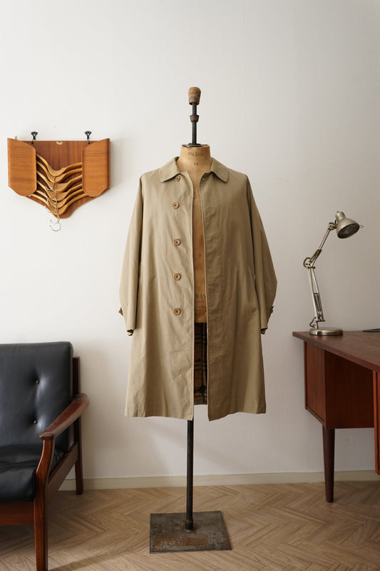 1970s Burberry 一枚袖 Balmacaan Coat COTTON100