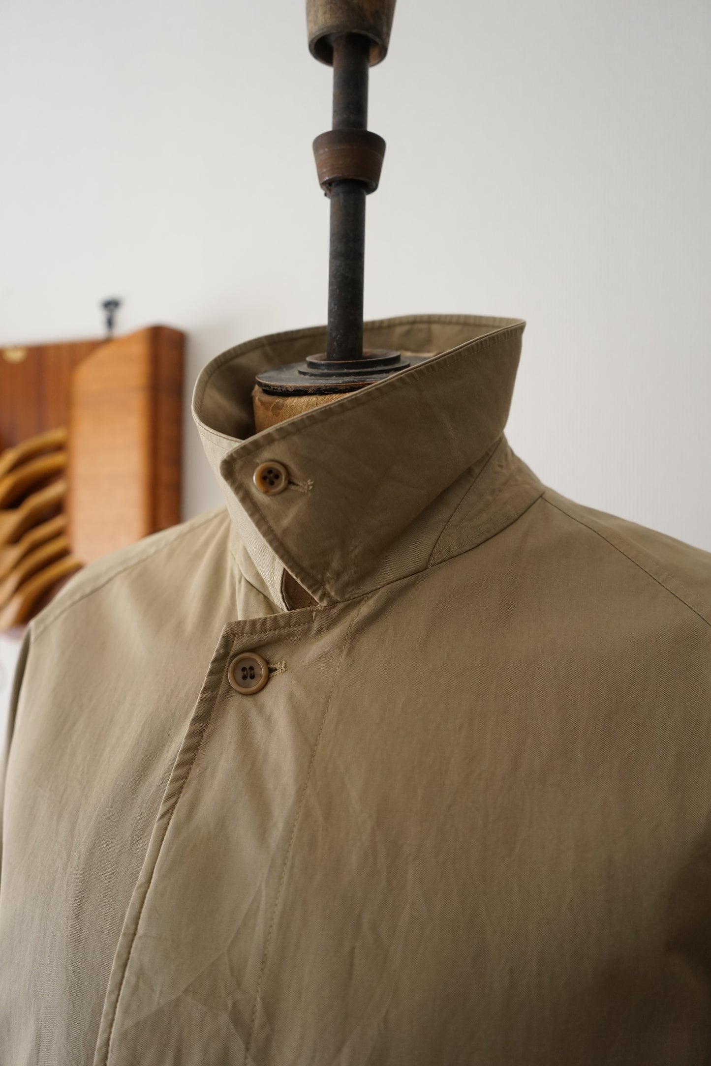 1970s Burberry 一枚袖 Balmacaan Coat COTTON100