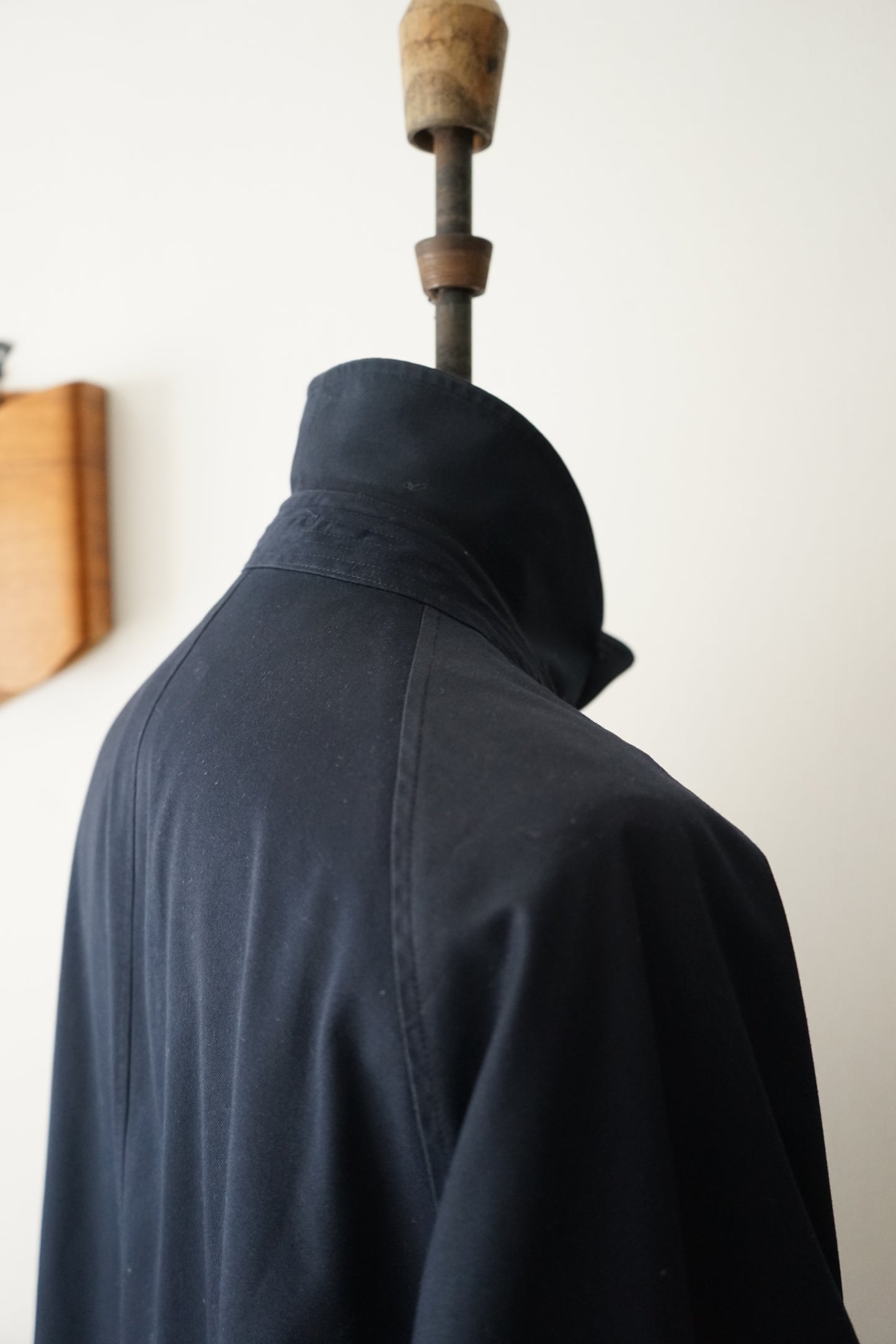 1970s Burberry Dark Navy 一枚袖 Balmacaan Coat
