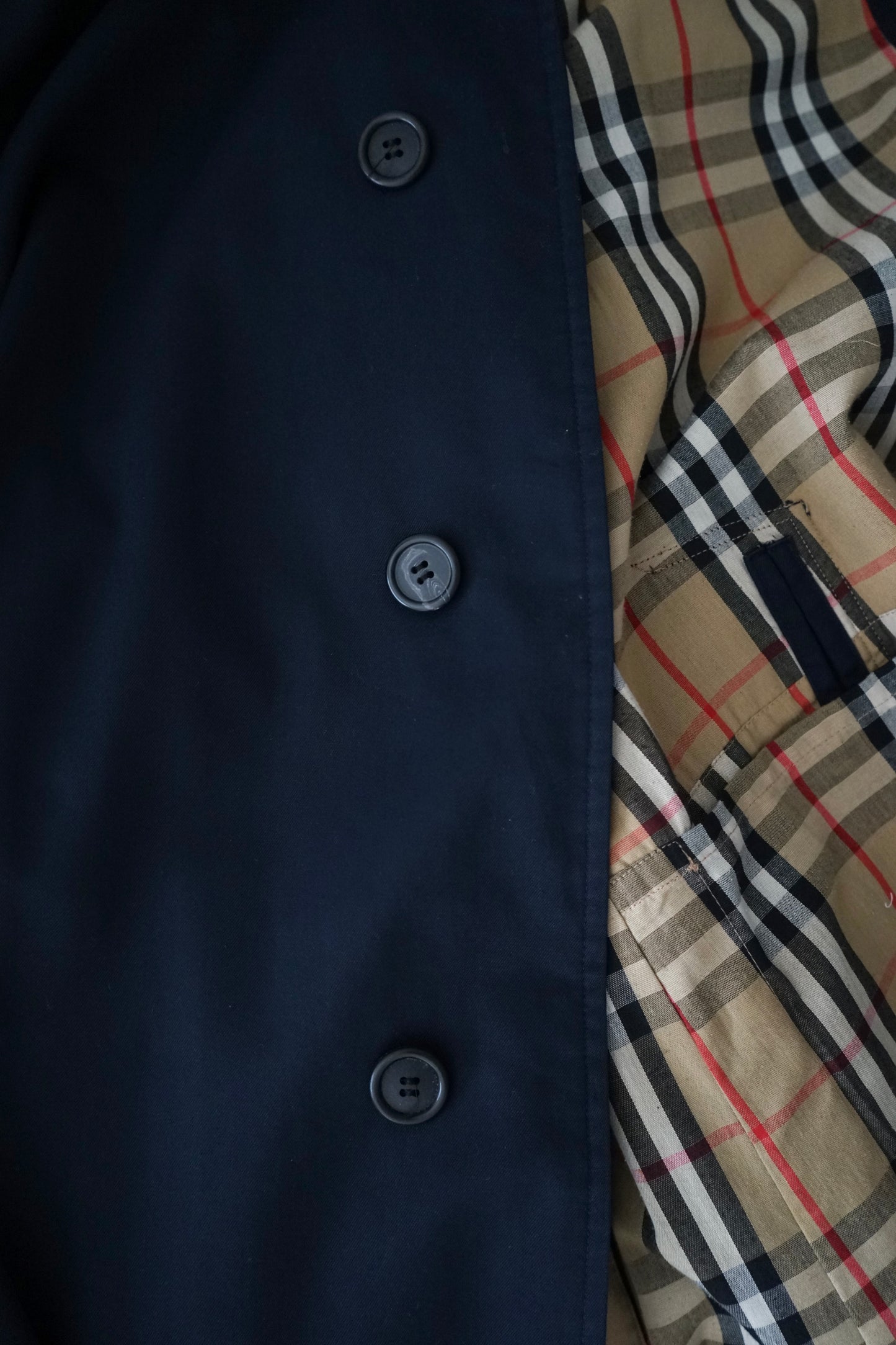 1970s Burberry Dark Navy 一枚袖 Balmacaan Coat