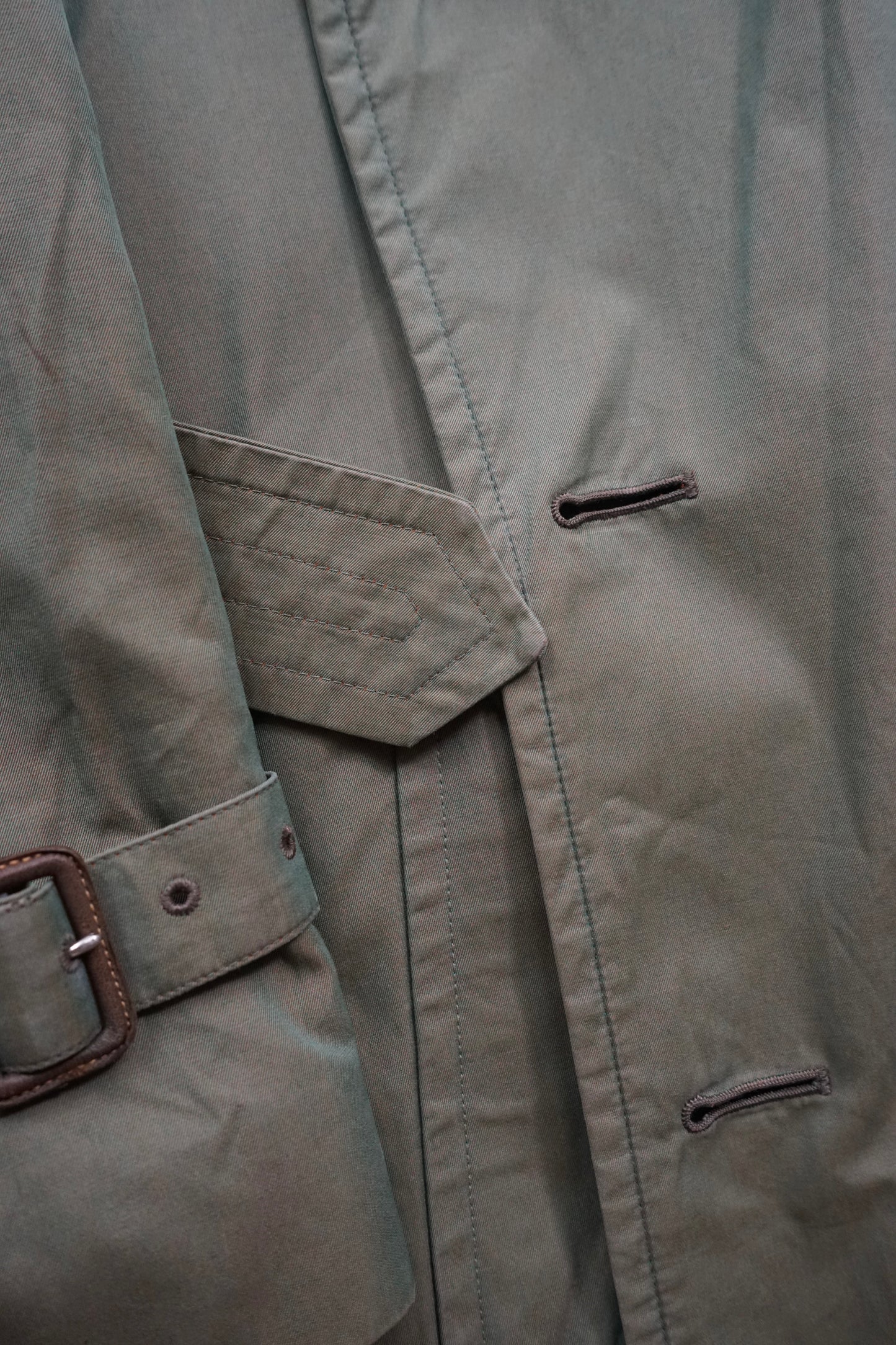 1980s Burberry TR21 玉虫色 一枚袖 Balmacaan Coat with Liner