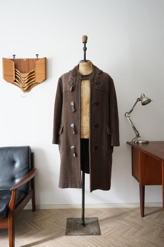 1990s Brooks Brothers  "Brown" MoorBrook Fabric Duffel Coat Made in ENGLAND LARGE