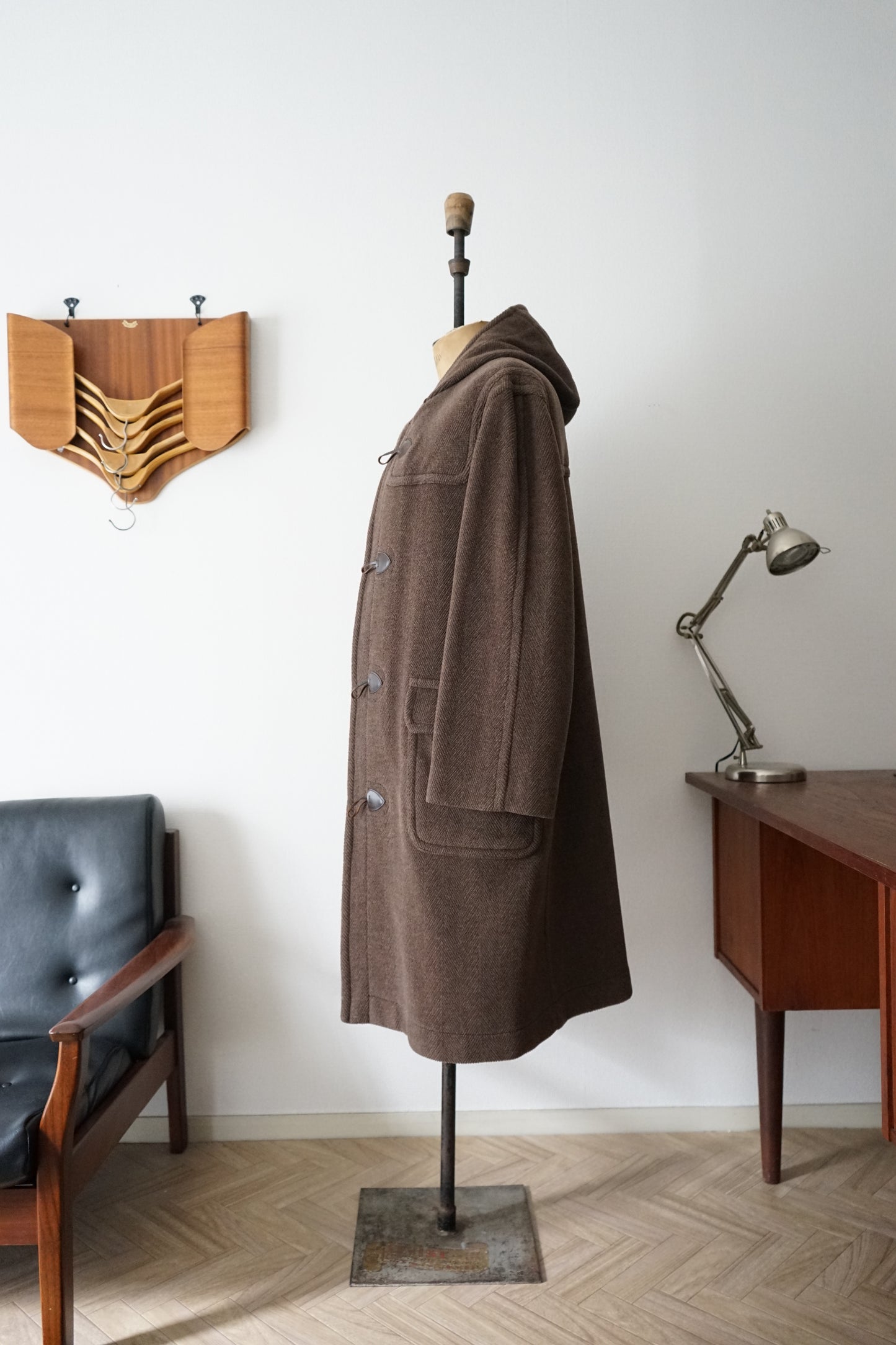1990s Brooks Brothers  "Brown" MoorBrook Fabric Duffel Coat Made in ENGLAND LARGE