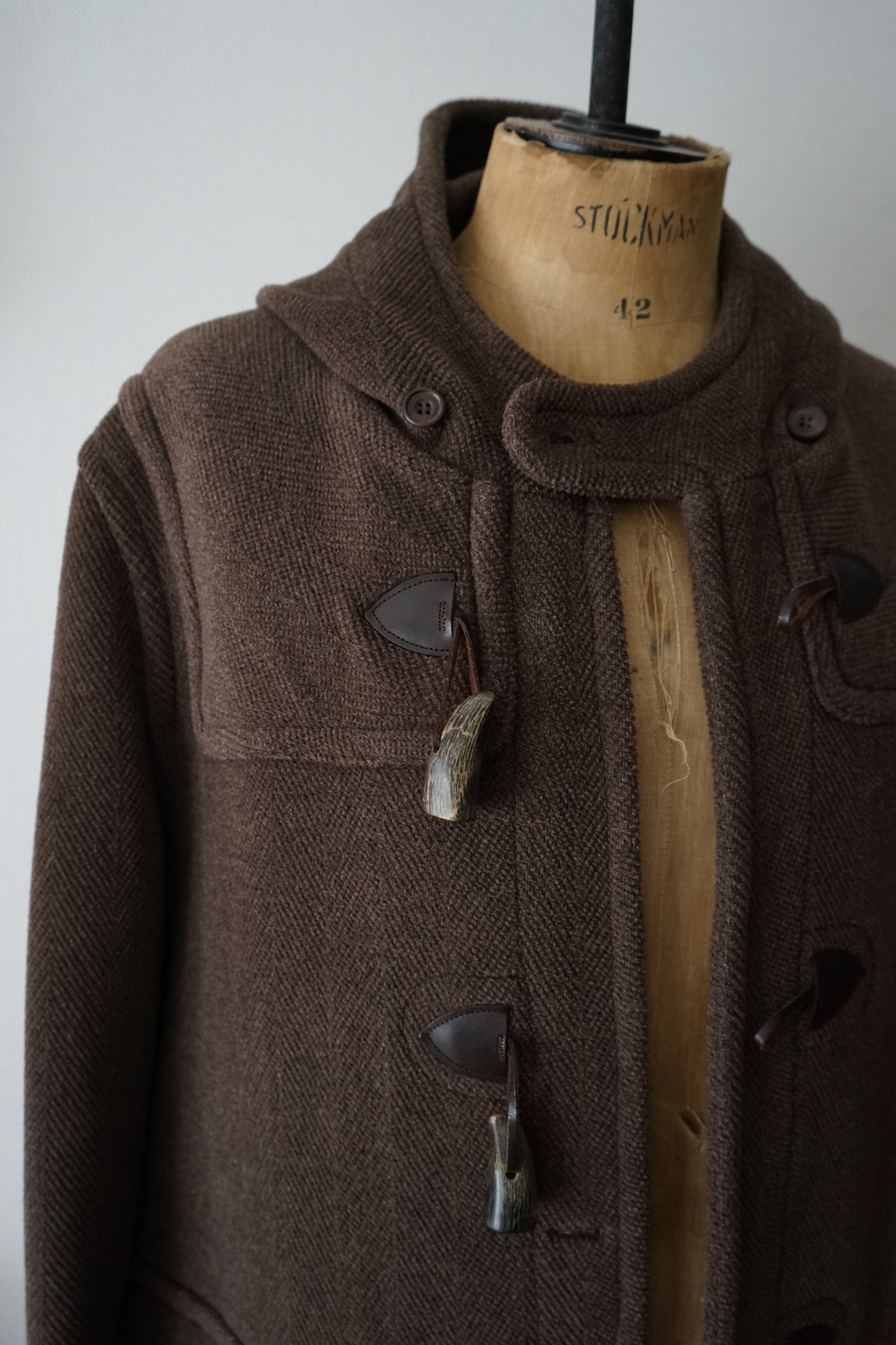 1990s Brooks Brothers  "Brown" MoorBrook Fabric Duffel Coat Made in ENGLAND LARGE