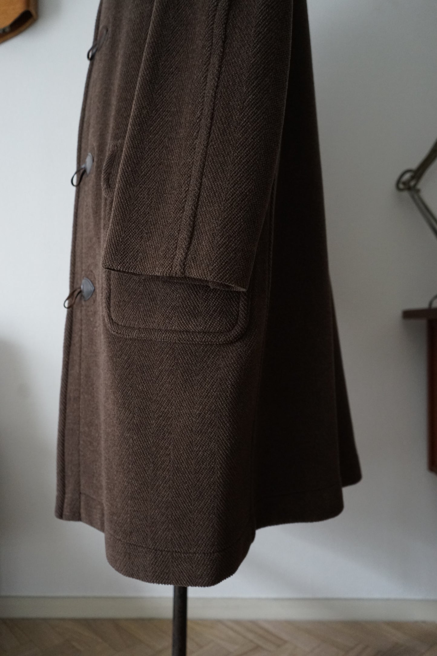 1990s Brooks Brothers  "Brown" MoorBrook Fabric Duffel Coat Made in ENGLAND LARGE