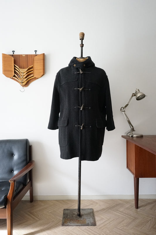 1980s MARCEL LASSANCE "Charcoal Gray"  Duffel Coat Made in ENGLAND