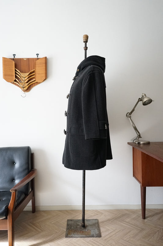 1980s MARCEL LASSANCE "Charcoal Gray"  Duffel Coat Made in ENGLAND