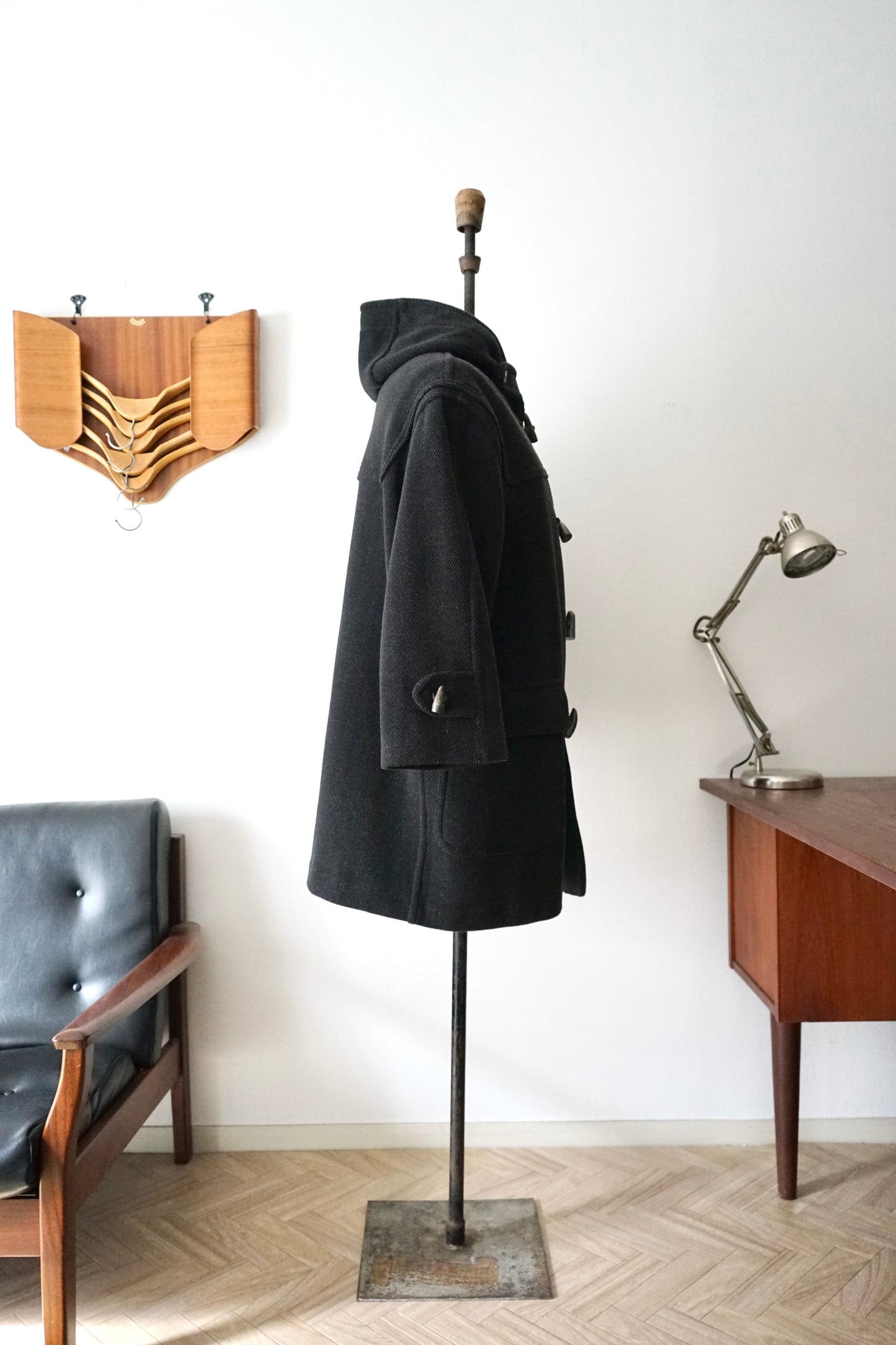 1980s MARCEL LASSANCE "Charcoal Gray"  Duffel Coat Made in ENGLAND