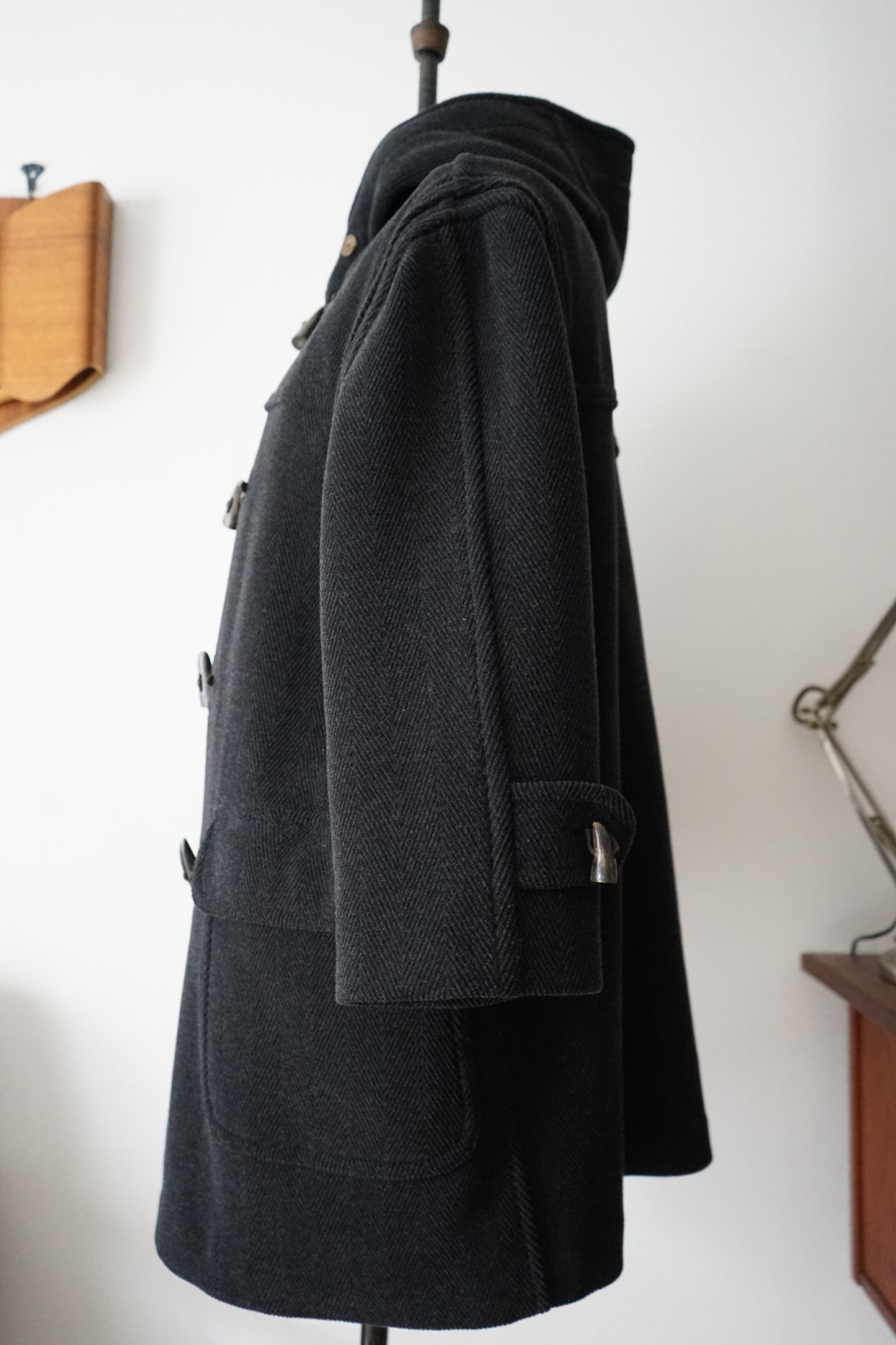 1980s MARCEL LASSANCE "Charcoal Gray"  Duffel Coat Made in ENGLAND