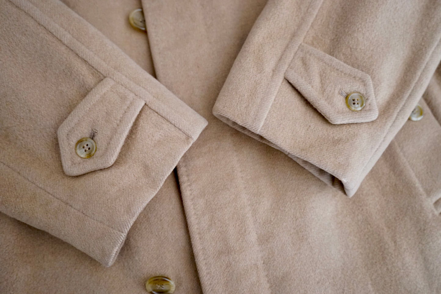 1980s Burberry × Marioncini "Wool & Camelhair" Balmacaan Coat