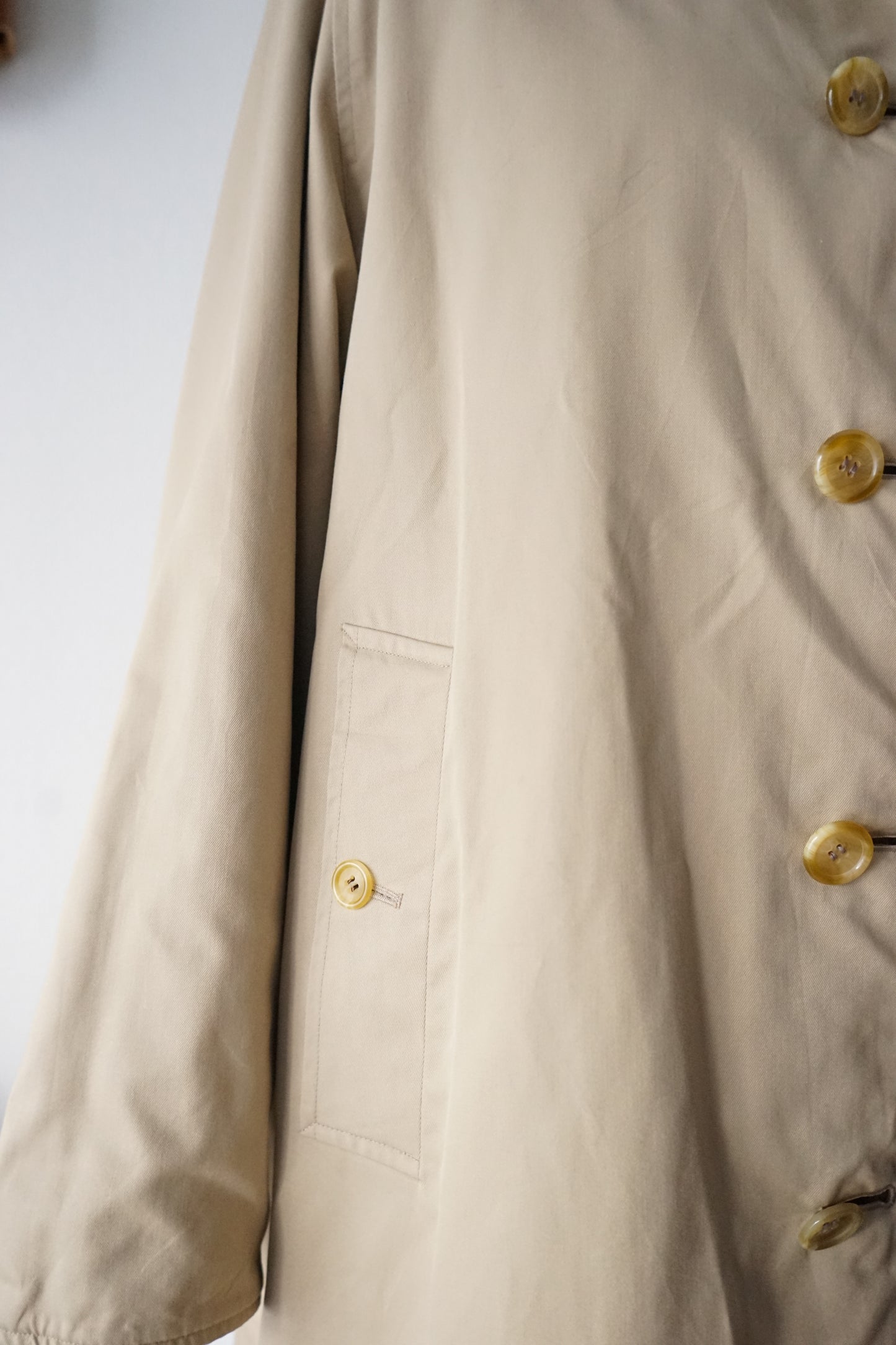 1980s Burberry Tweed × Gabardine “一枚袖” Reversible Balmacaan Coat