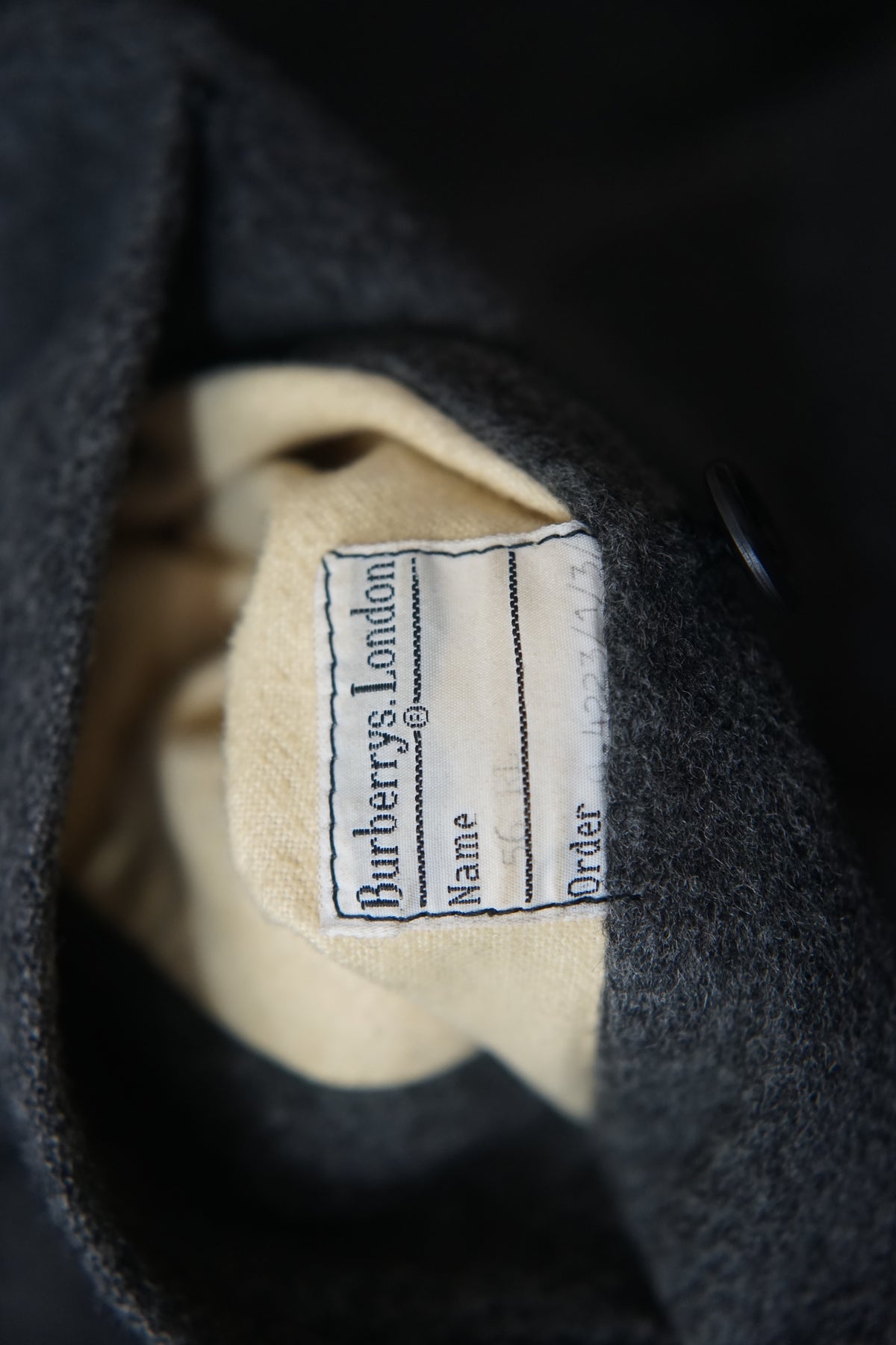 1980s Burberry "Gray" Loden Cloth Single Raglan Balmacaan Coat