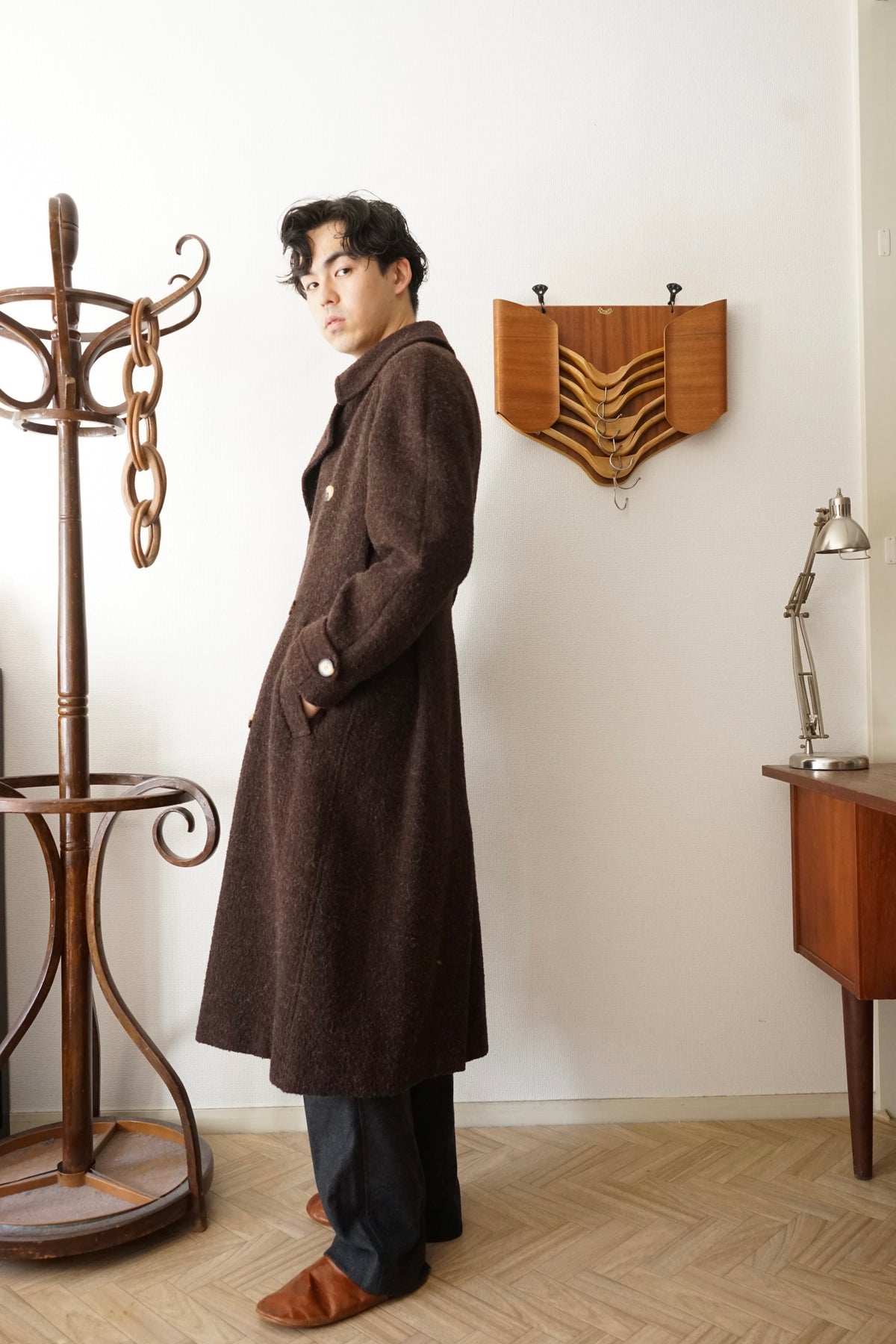 1980s HERMÈS Wool Trench Coat Made in France