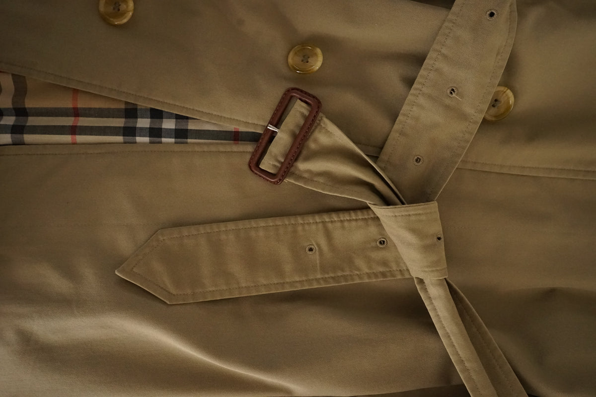 1980s Burberry Single Raglan Sleeve Belted Balmacaan Coat Cotton × Polyester 一枚袖