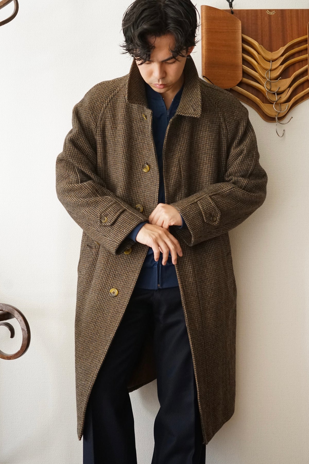 1980s Burberry "Shetland Tweed" Balmacaan Coat