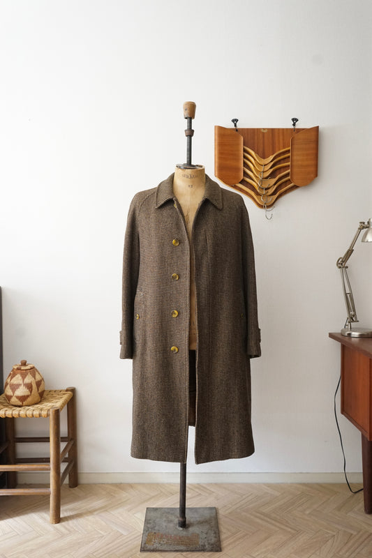 1980s Burberry "Shetland Tweed" Balmacaan Coat