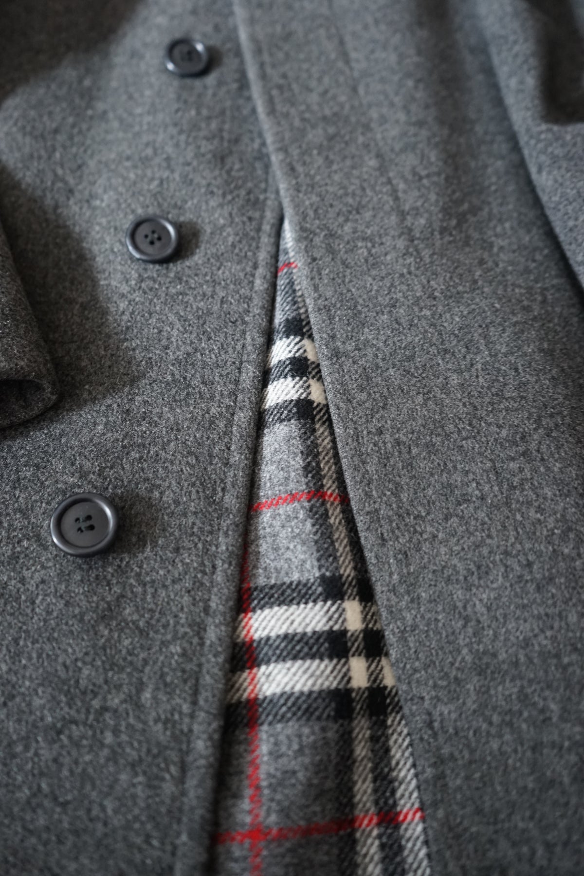 1980s Burberry "Gray" Loden Cloth Single Raglan Balmacaan Coat