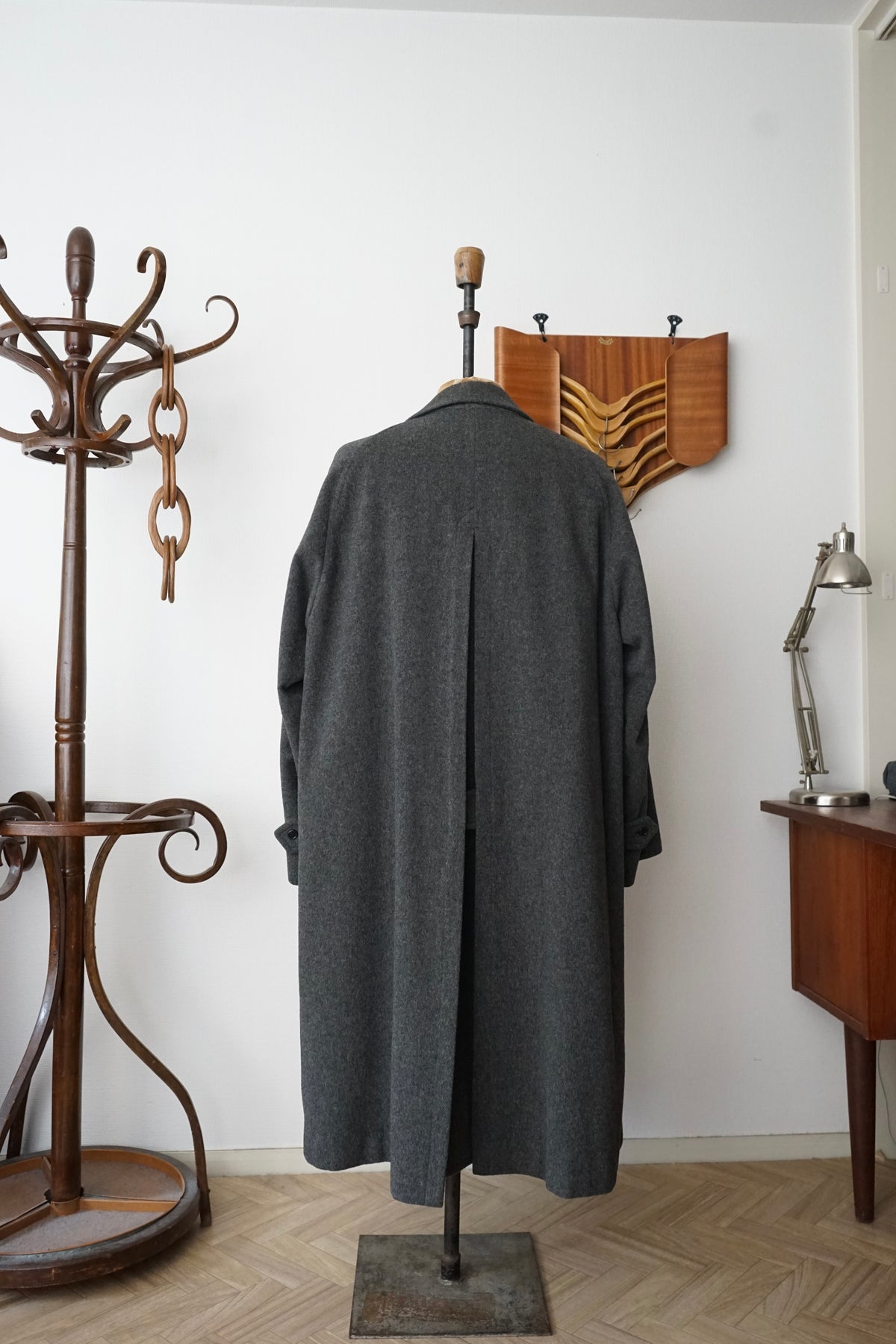 1980s Burberry "Gray" Loden Cloth Single Raglan Balmacaan Coat
