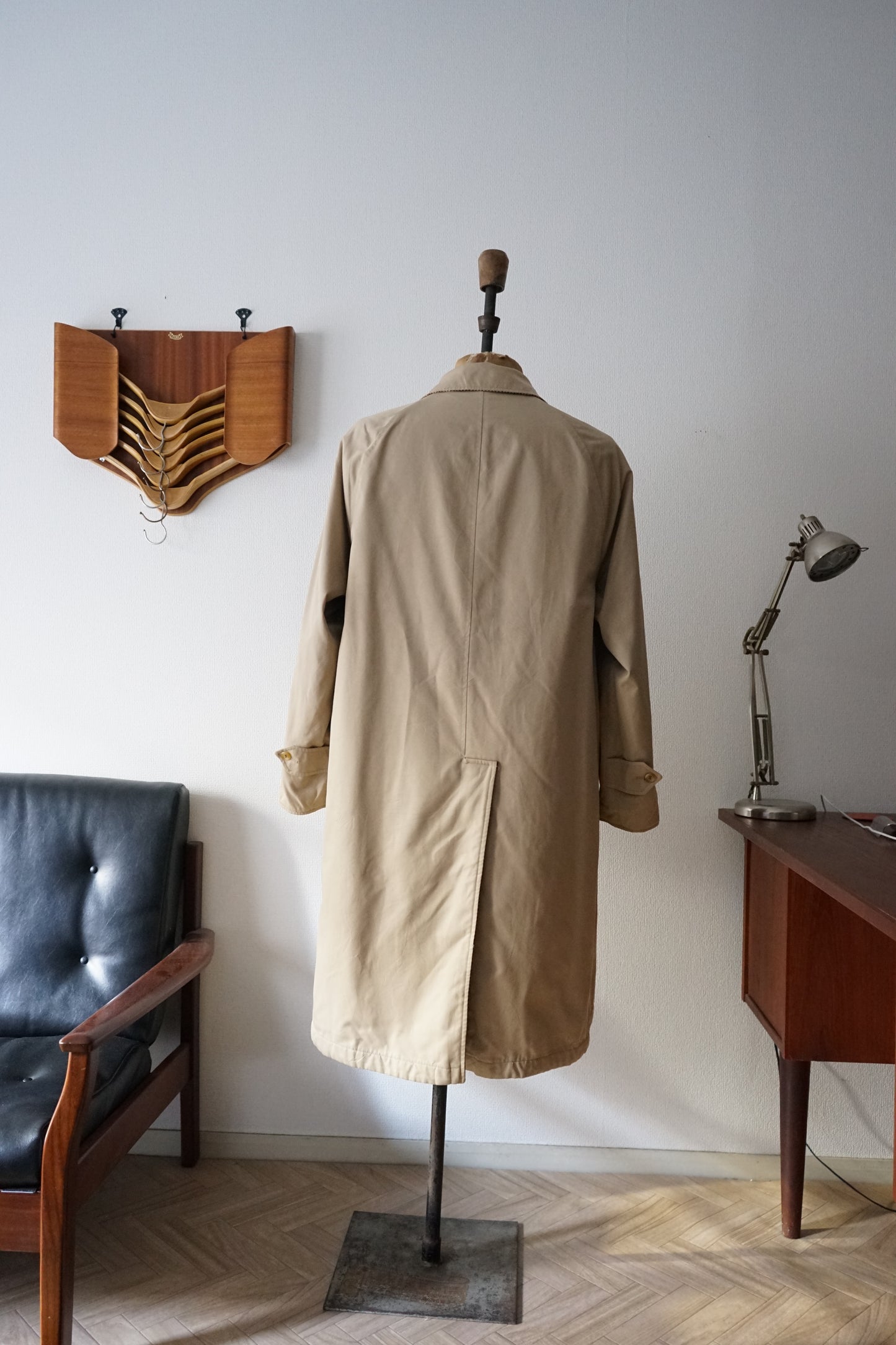 1980s Burberry Tweed × Gabardine “一枚袖” Reversible Balmacaan Coat