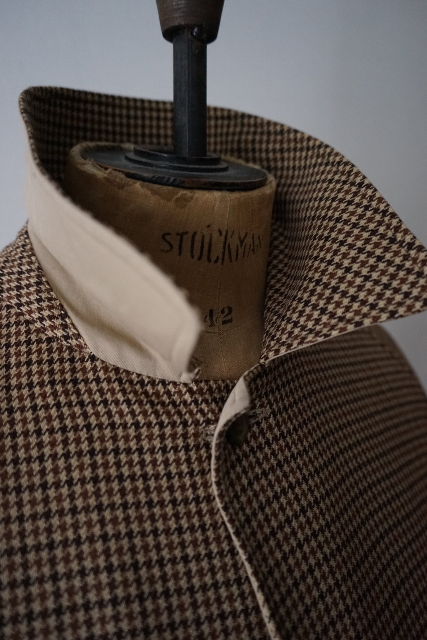 1980s Burberry Tweed × Gabardine “一枚袖” Reversible Balmacaan Coat