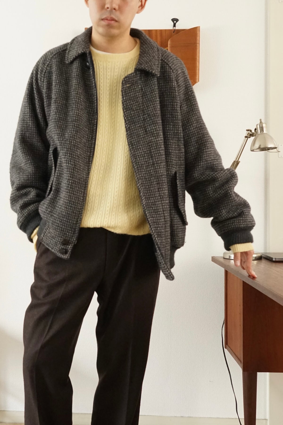 1990s Burberry Tweed Harrington Jacket Made in USA