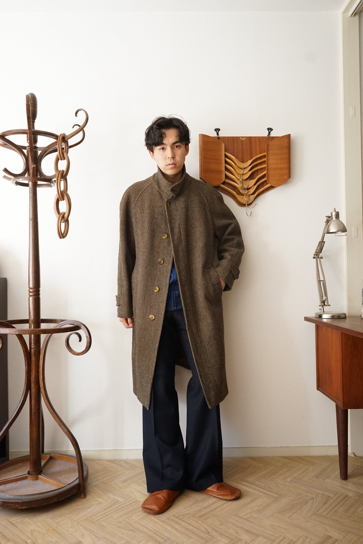 1980s Burberry "Shetland Tweed" Balmacaan Coat