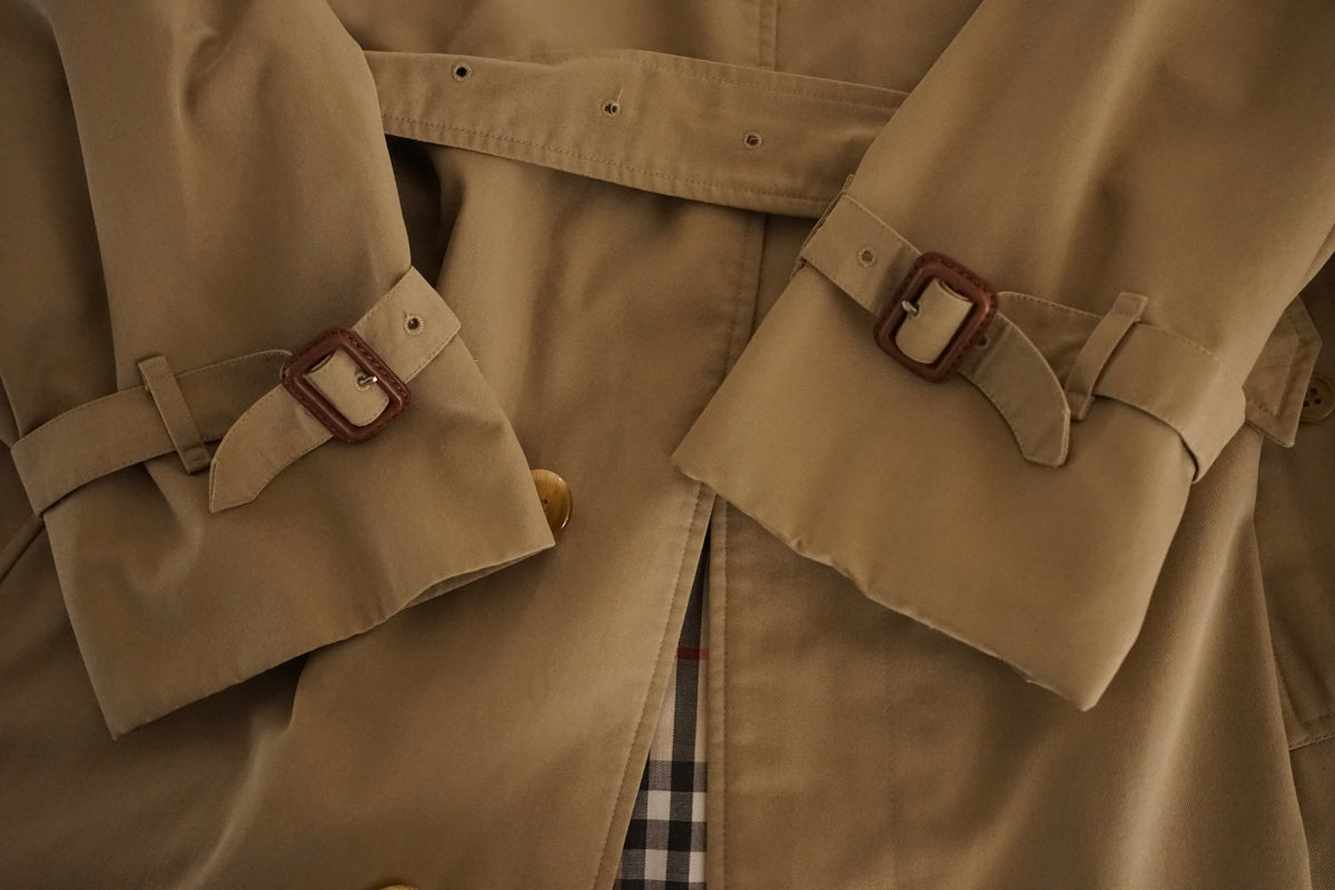 1980s Burberry Single Raglan Sleeve Belted Balmacaan Coat Cotton × Polyester 一枚袖