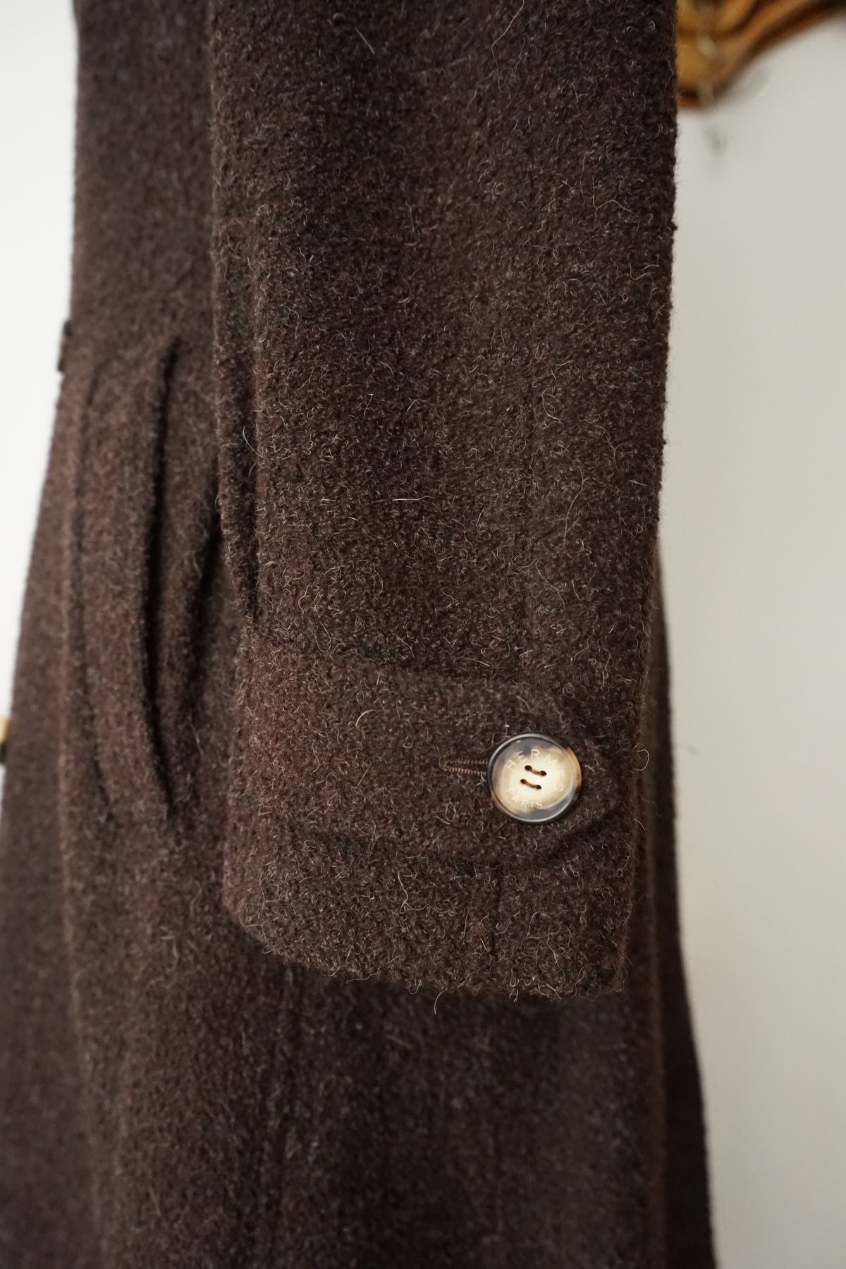 1980s HERMÈS Wool Trench Coat Made in France