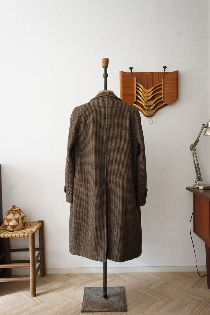 1980s Burberry "Shetland Tweed" Balmacaan Coat