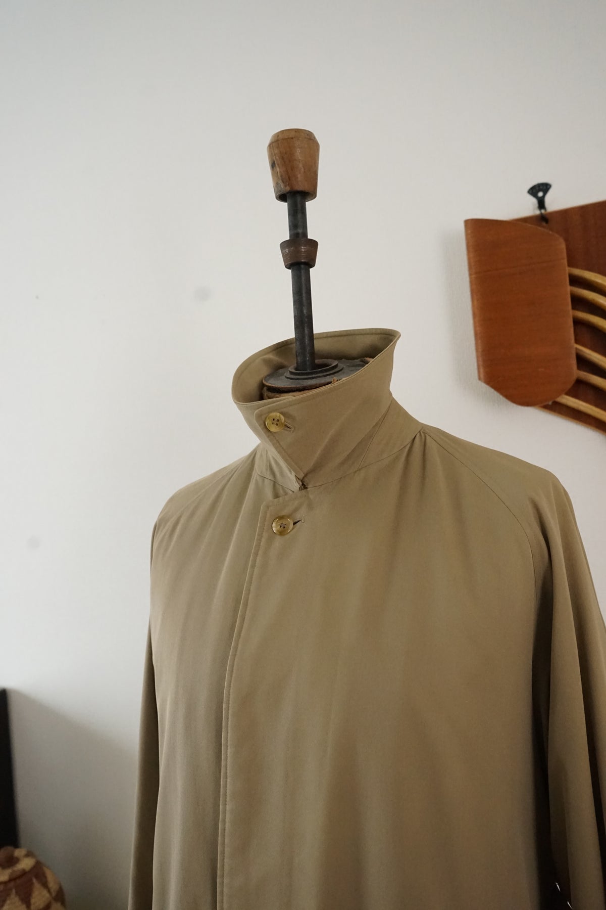1980s Burberry Single Raglan Sleeve Belted Balmacaan Coat Cotton × Polyester 一枚袖
