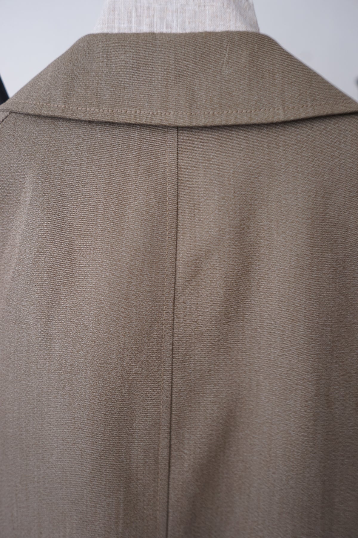 1970s Burberry "杢” Polyester Gabardine Balmacaan Coat Made in Spain