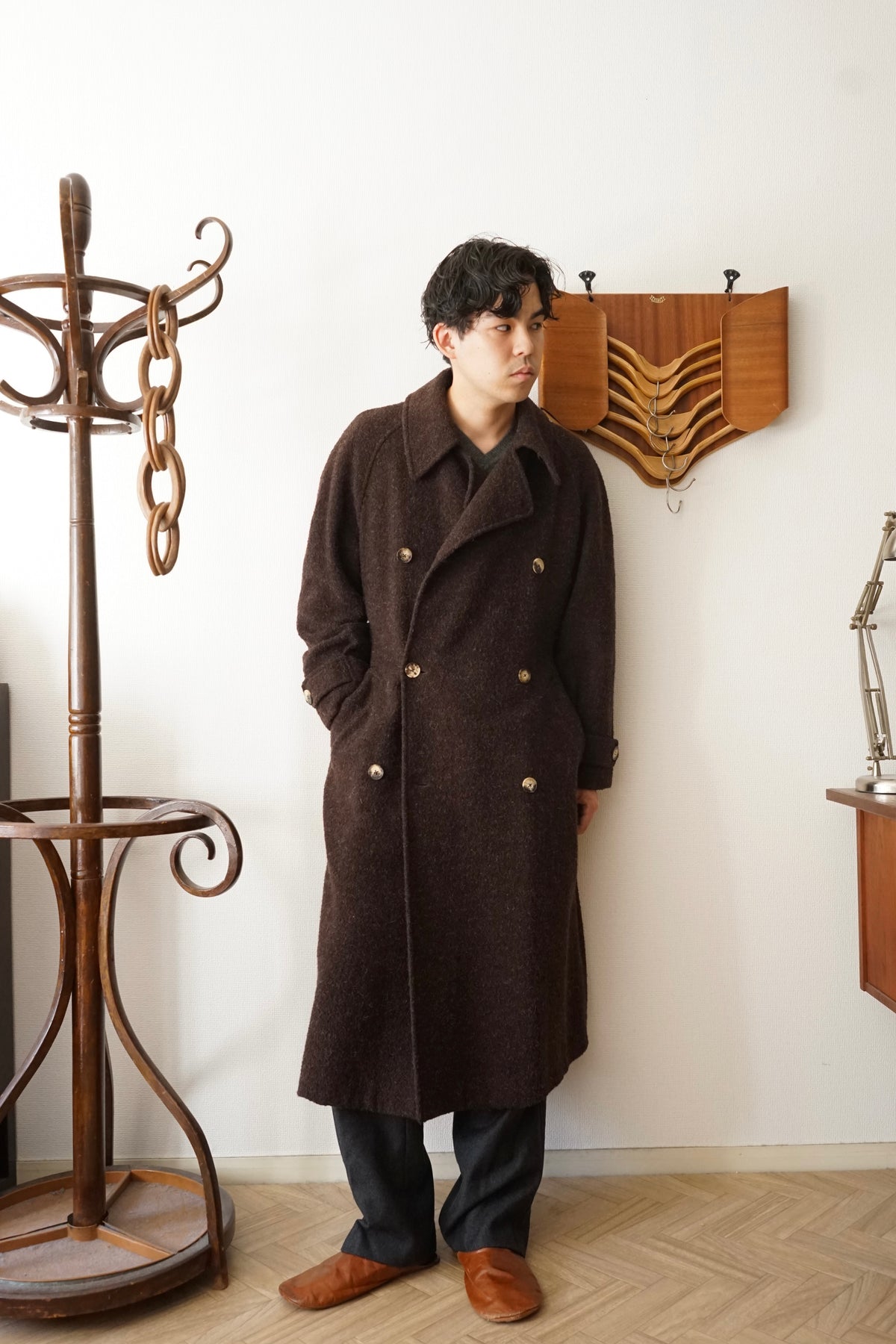 1980s HERMÈS Wool Trench Coat Made in France