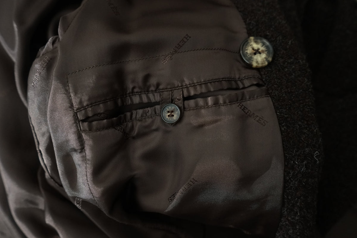 1980s HERMÈS Wool Trench Coat Made in France