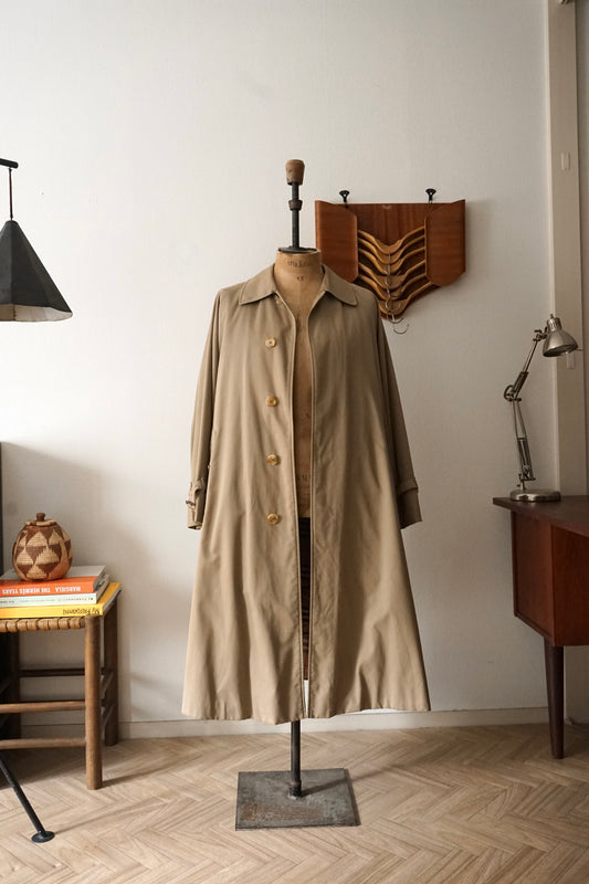 1980s Burberry Single Raglan Sleeve Belted Balmacaan Coat Cotton × Polyester 一枚袖