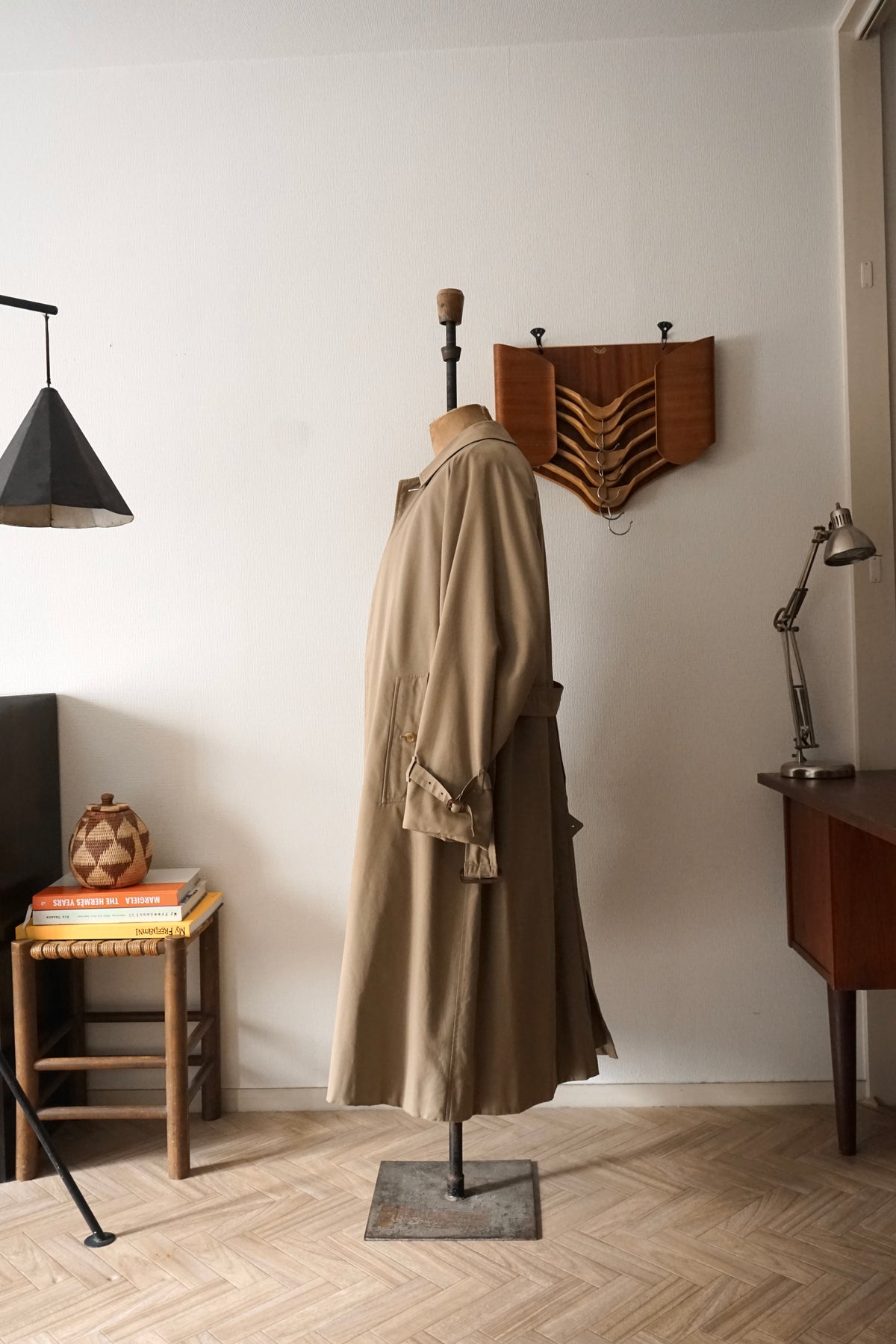 1980s Burberry Single Raglan Sleeve Belted Balmacaan Coat Cotton × Polyester 一枚袖