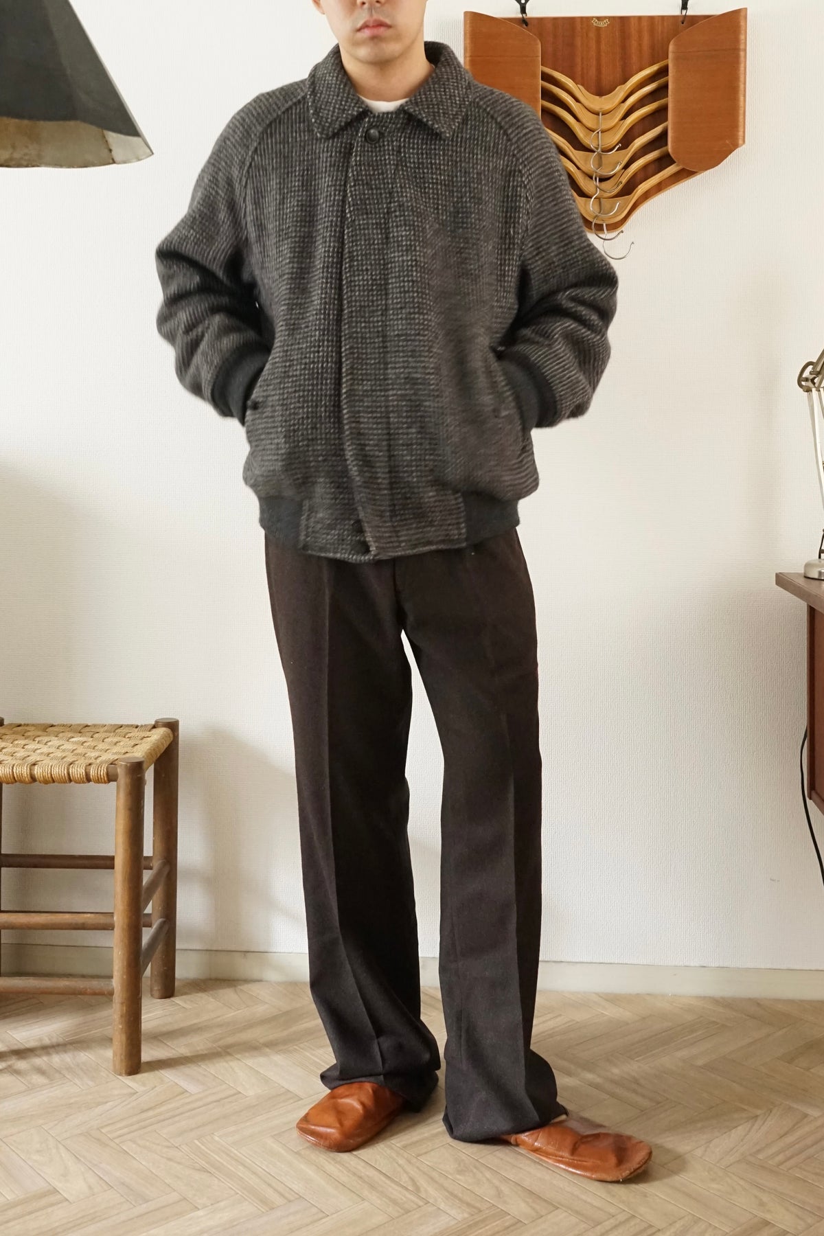 1990s Burberry Tweed Harrington Jacket Made in USA